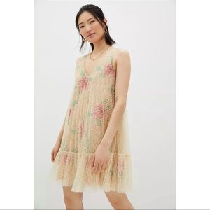 Anthropologie Sequined Tulle Mini Dress - Size XLP - NWT